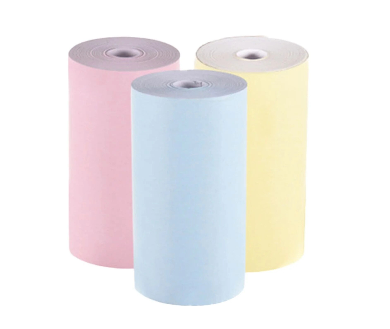 Juego de 3 rollos de papel térmico de color - liso, 57 x 26 mm